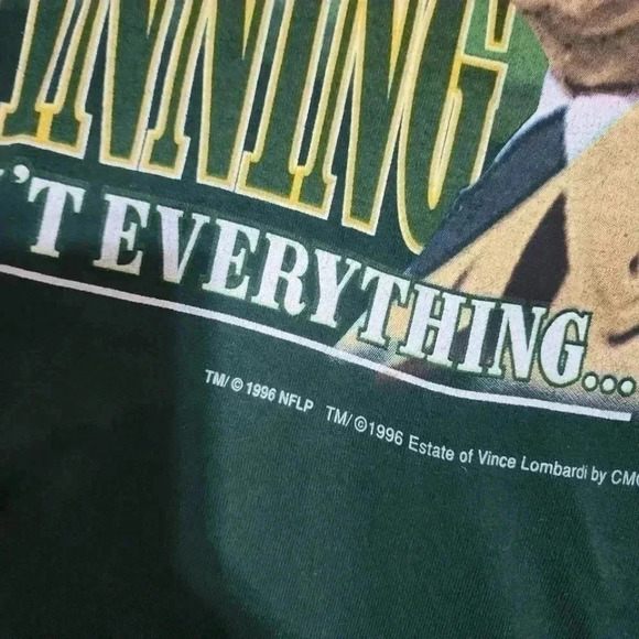 VINTAGE Green Bay Packers Vince Lombardi NFL 90’s T-shirt Size XXL Oversized Fit - Picture 6 of 10